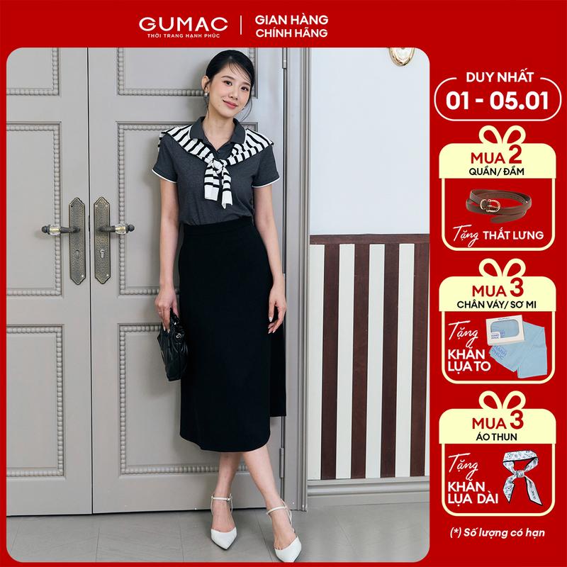   MUA 3 TẶNG KHĂN LỤA TO  Chân váy nữ đuôi cá midi dài A xòe có túi tôn dáng công sở dày dặn thời trang GUMAC LVF1018 