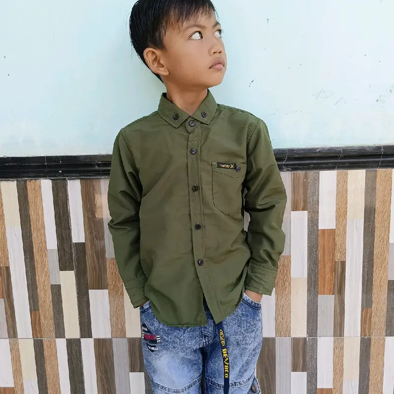 Kemeja lengan panjang Kemeja anak Baju anak pakian anak Fashion 5