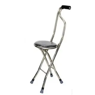 Stainless Steel Kerusi Tongkat Lipat / Kerusi Solat Ringan Tahan Lasak Anti Karat Crutches with seat Cane Stool