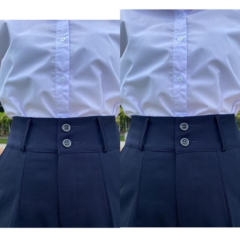 QUẦN TÂY XANH ĐEN ĐI HỌC 2 NÚT LƯNG CAO ( có size đại) Women Nữ Pants