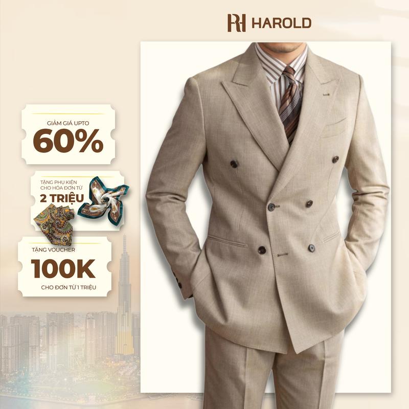 Bộ Suit Nam Cao Cấp Harold Gregory Ve Áo Nhọn - Bộ Vest Công Sở, Đi Tiệc Thiết Kế Sang Trọng Vải Mềm Mịn Thoát Ẩm, Thấm Hút Mồ Hôi Tốt, Co Giãn Không Nhăn, Không Co Rút, Không Phai Màu, Đứng Form Slimfit, Formal - Hàng Cao Cấp