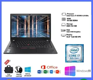 LAPTOP T480s CORE i7 GEN 8TH Ram DDR4 24GB/512GB SSD / 14INCH / WIN11 / BONUS MOUSE TAS