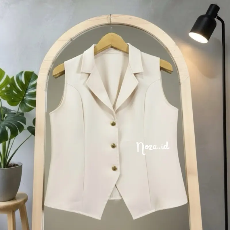 Vest Outer Wanita Atasan Rompi Blazer Premium Tanpa Lengan Casual Formal