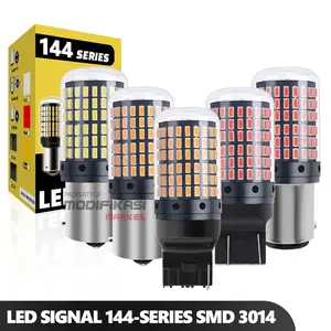 Lampu LED Signal Mobil Mundur Sign Rem Brake 144 Titik SMD 3014 1156 BA15S BAU15S BAY15D T20 7440 7443 DC12V