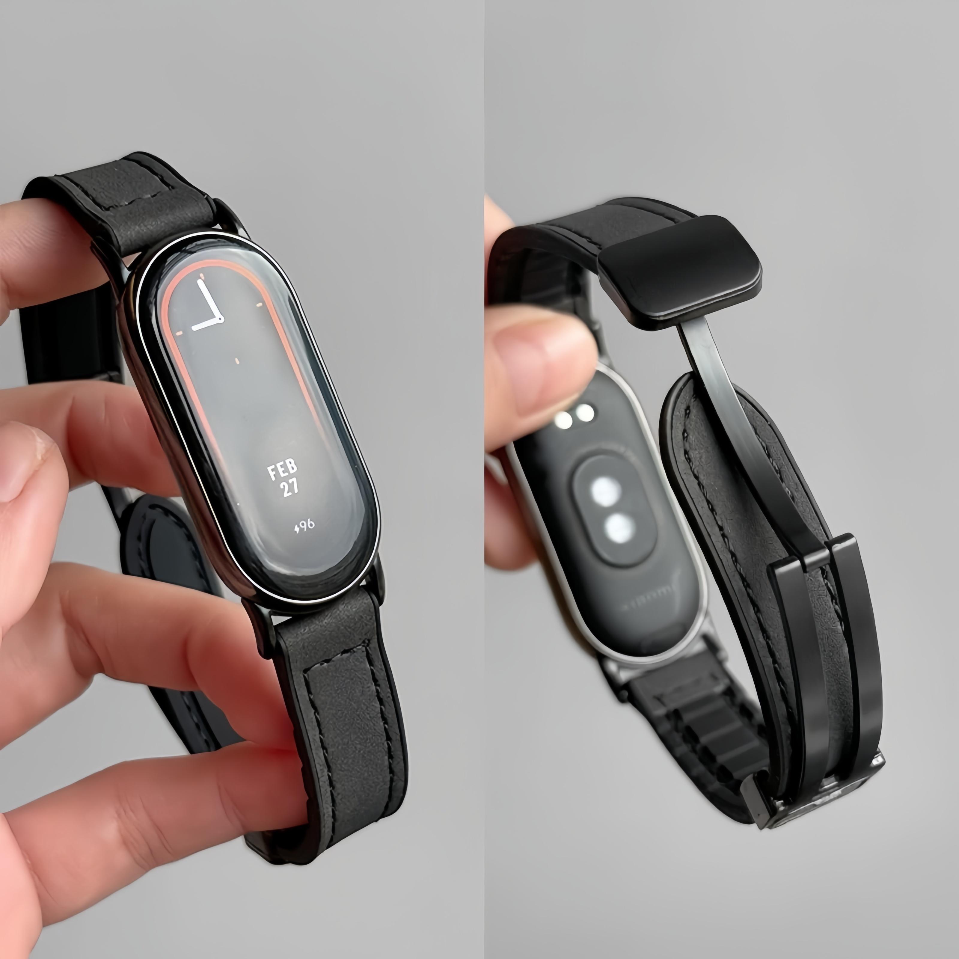 (Tidak termasuk jam)tali jam tangan For Xiaomi Smart Band 8/9/10 Strap Kulit Magnetik Tali Mi Band 8 9 10 Kulit Olahraga Tahan Air (Tidak termasuk jam)tali jam tangan For Xiaomi Smart Band 8/9/10 Strap Kulit Magnetik Tali Mi Band 8 9 10 Kulit Olahraga Tahan Air