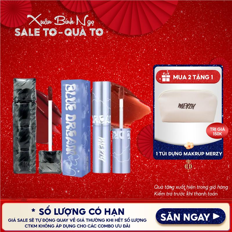   V6  Son Môi Kem Lì Trang Điểm Merzy The First Velvet Tint Cosmetic Nữ Women Son Kem Mỹ Phẩm Lip Tint 