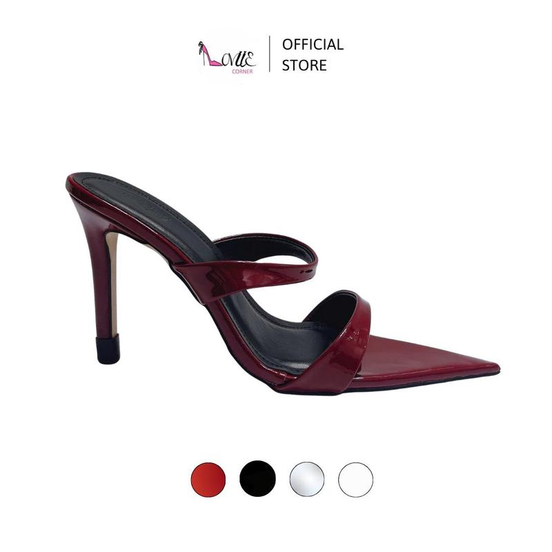 LOVIIECORNER - FORM BÉ - GUỐC CAO GÓT NỮ MŨI NHỌN HỞ HAI QUAI NGANG MẢNH THỜI TRANG - GÓT ĐŨA NHỌN CAO 9 PHÂN - DD241201 Shoes GiàY DéP Sandal