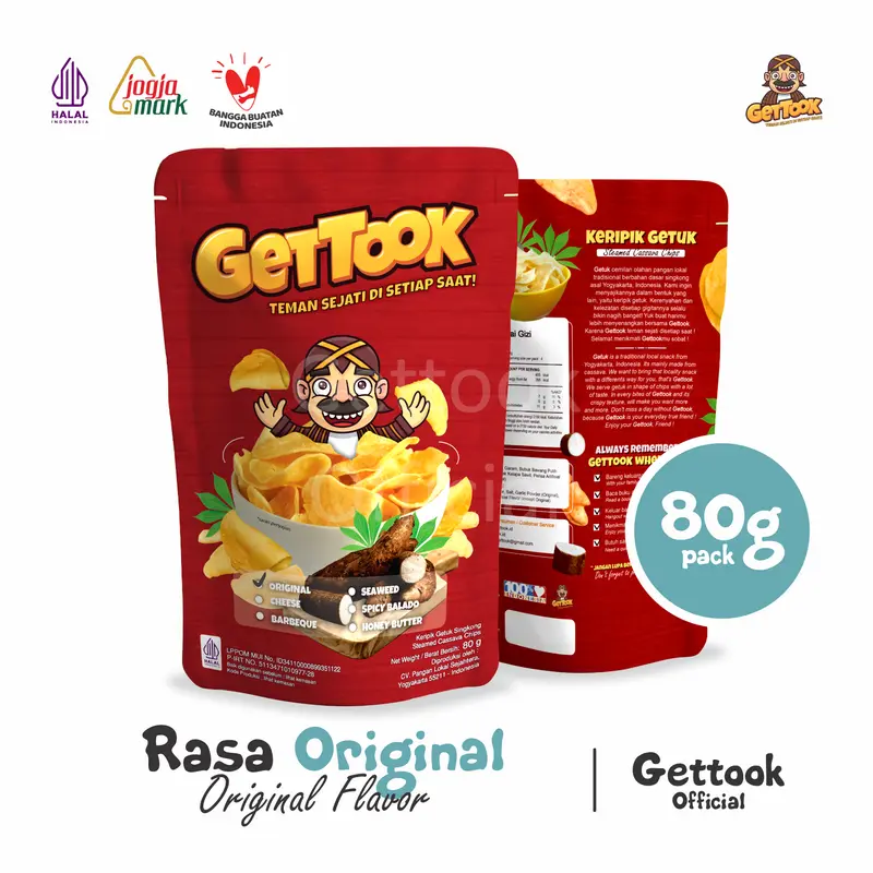 Gettook Keripik Getuk Singkong 80g Rasa Original 0