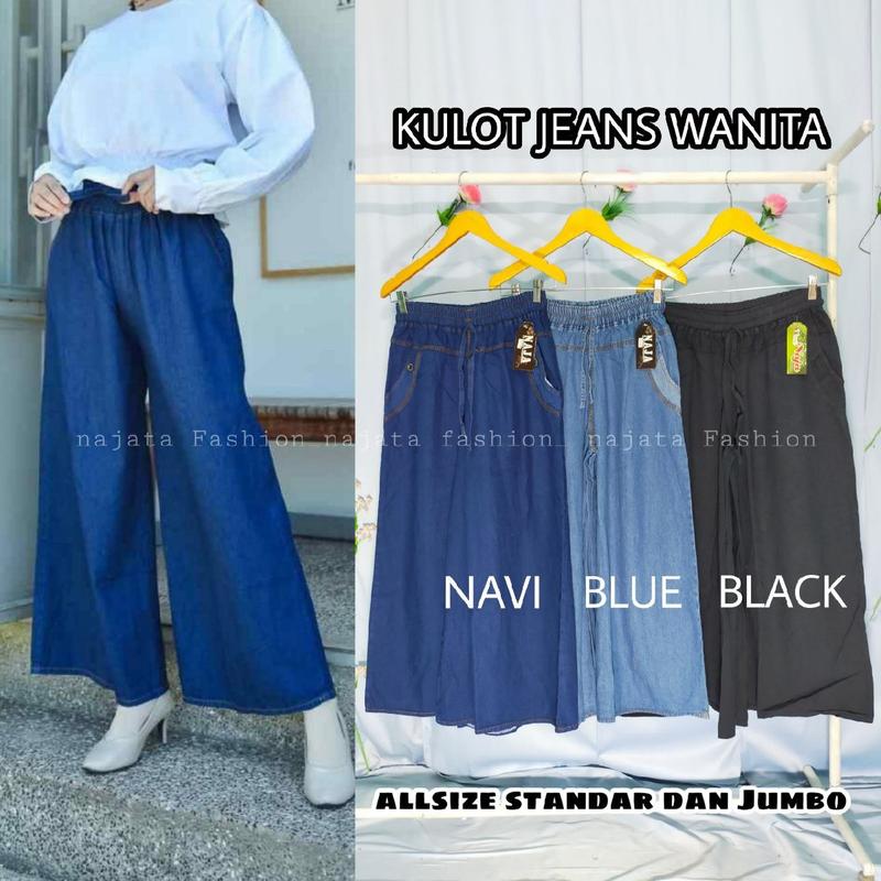 Premium Kulot Jeans Denim Panjang 0