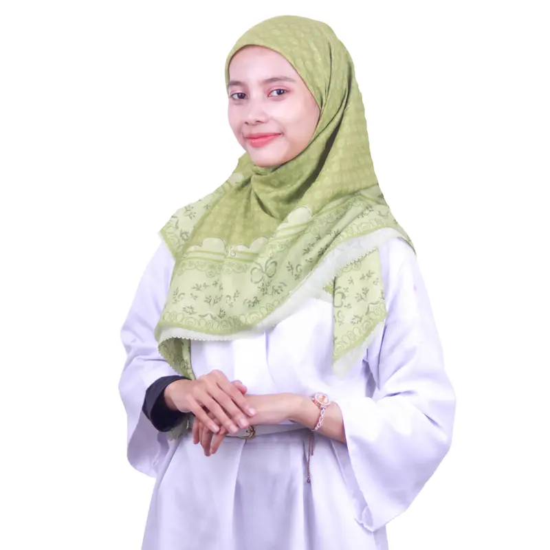 Hijab/Kerudung ukuran Standart Segiempat Motif bahan Voal TERMURAH dan Berkualitas PREMIUM LASER CUT FINISHING (08-0070) 1