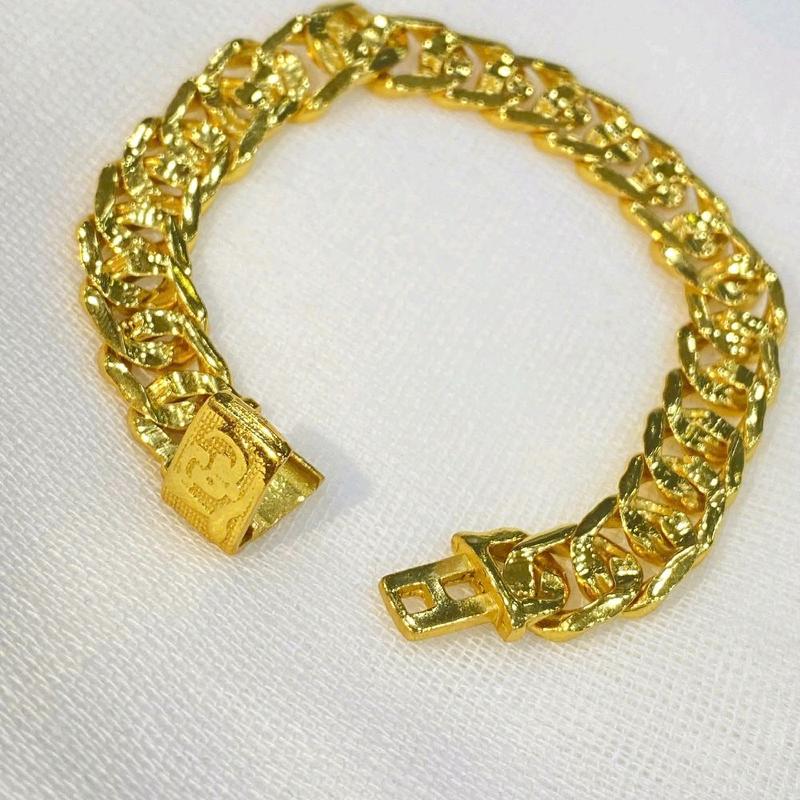 Lắc tay khoen lật khoá chữ Lộc 5 chỉ bản 12li (Đồng vàng)