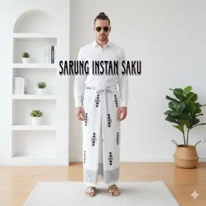 sarung instan sarwon saku dan tali pinggang sarung santri terbaru Pria Muslim Dewasa  karet muter anti melorot  cod