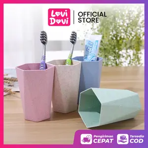 Gelas Jerami Gandum Ramah Lingkungan / Gelas bentuk Segi Enam Jerami Gandum Serbaguna