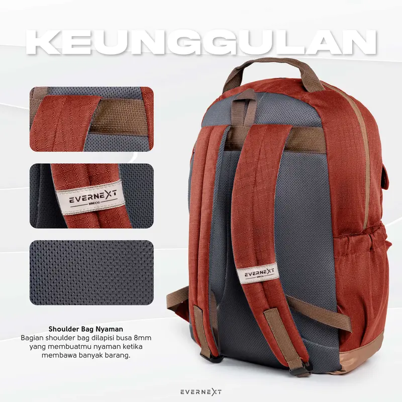 EVERNEXT Ransel Laptop Backpack Chooper Tas Punggung Pria Outdoor Sekolah Pria Kuliah Wanita 4
