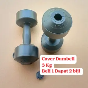 Cover Barbel Kosongan 3 kg x 2 Biji (Sepasang) + Tutup Gratis - Olahraga Angkat Beban