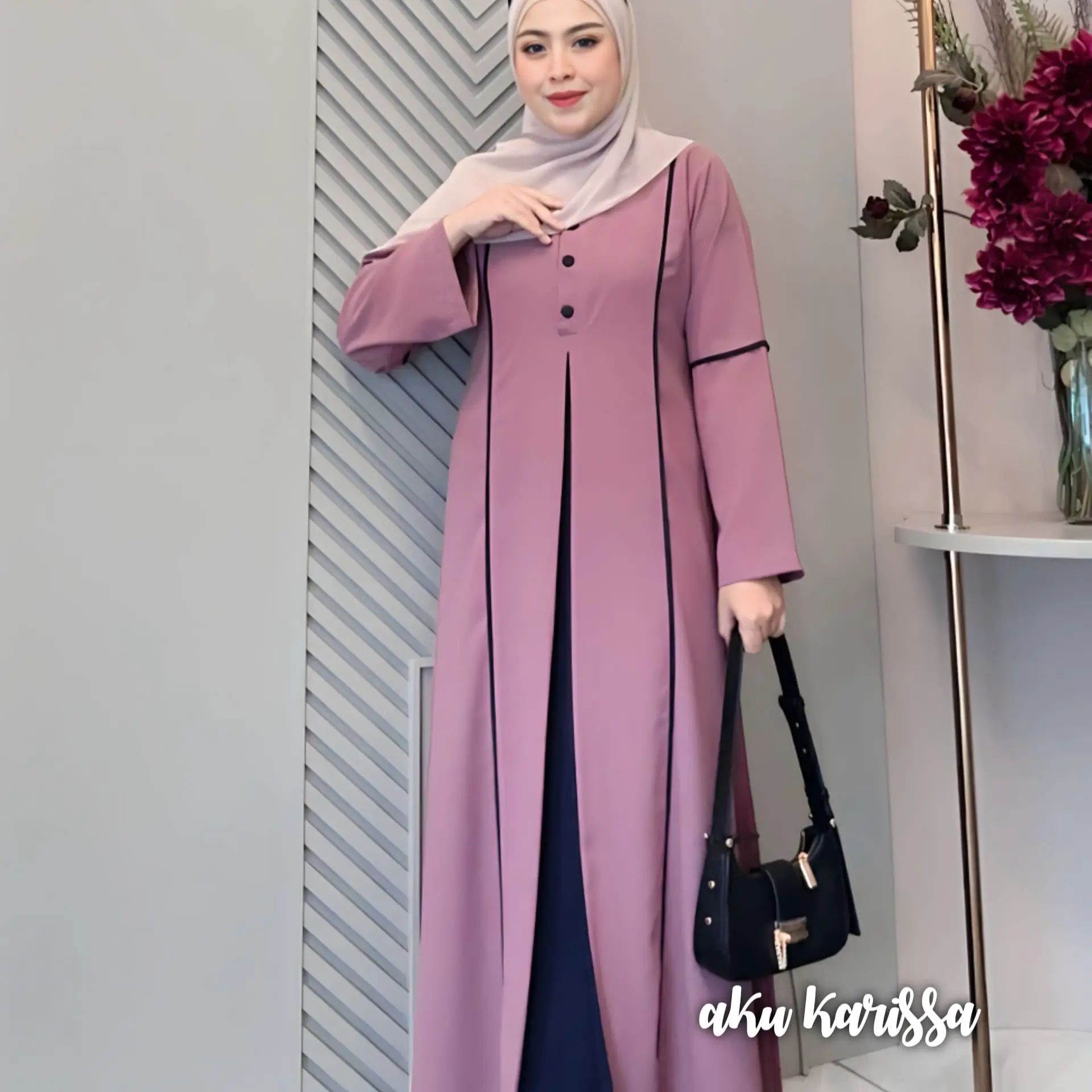 AKU KARISSA Gamis Hania terbaru gamis abaya aku karissa yang paling banyak dicari pesta Muslim Wanita Dewasa Syari Hitam Maxi Turki Basic Dress