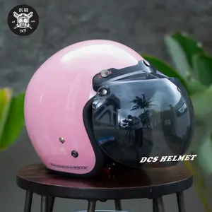 Helm bogo dewasa retro full leher polos kaca datar flat injak SNI SKS