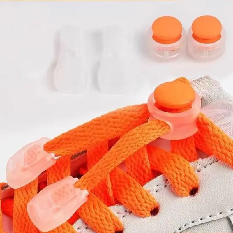 Dây Khóa Giày, 2 Chiếc, Không Có Nút, Đàn Hồi An Toàn, Móc, Dây Buộc Dây Giày 2