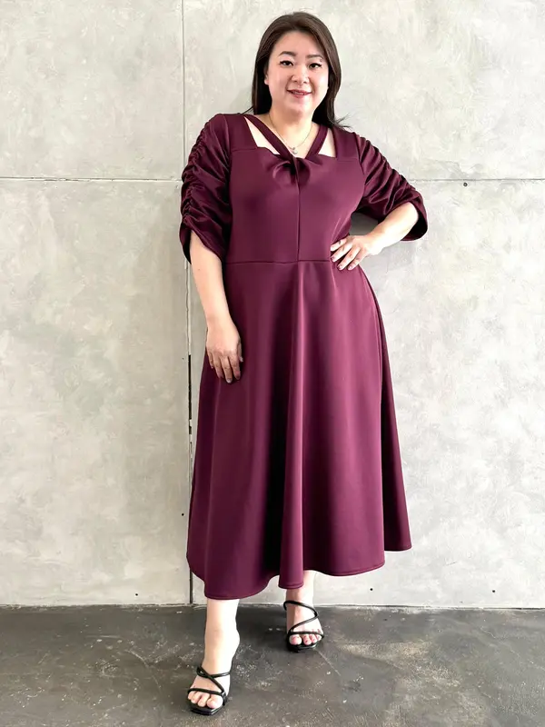 Madame Bigsize Code 1000 Dress Scuba Panjang Smoke Jumbo Plus Size Wanita 3