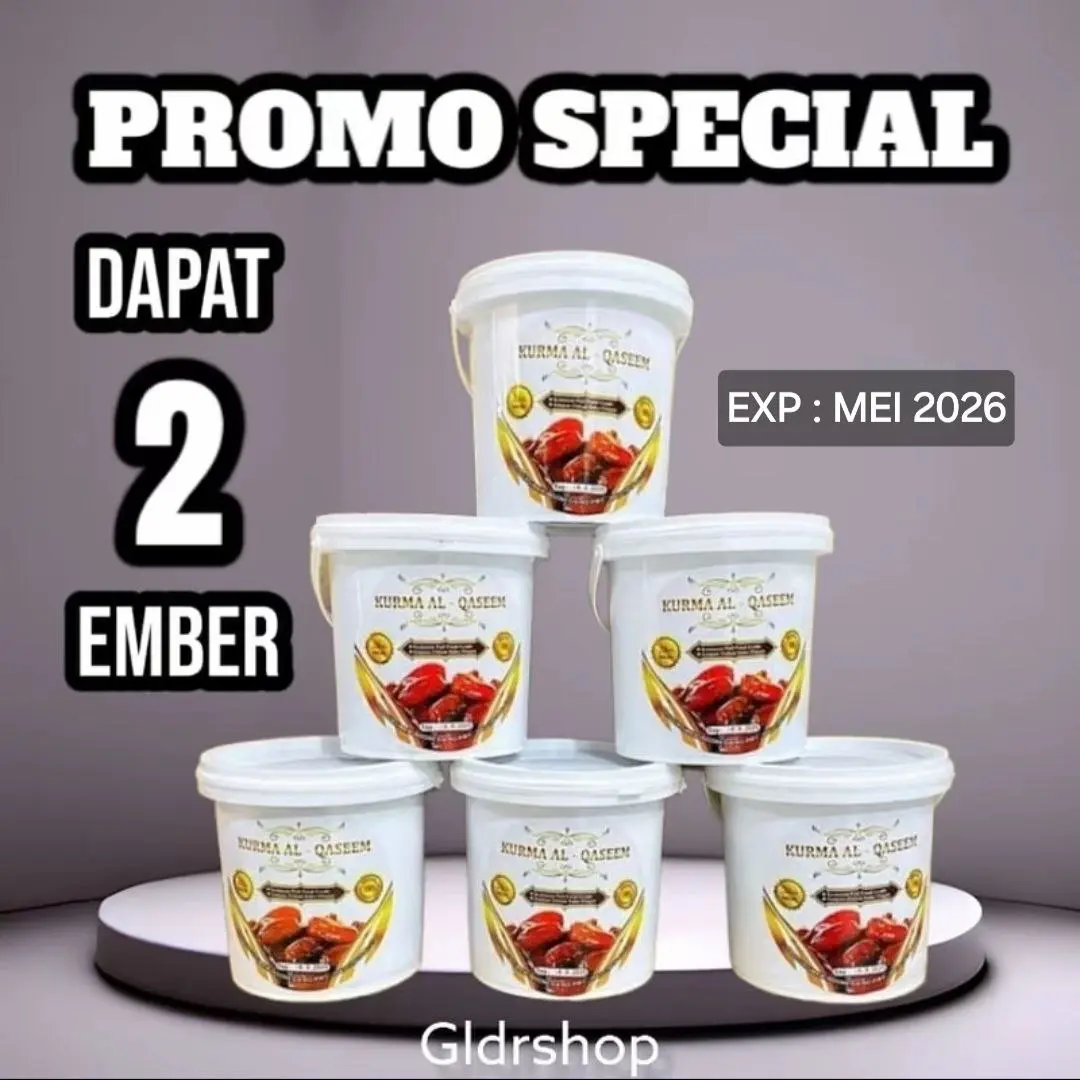 PPROMO DAPAT 2 EMBER Kurma AL - QASEEM 500gr Rasa Manis Daging Tebal [Kemasan FoodGrade]