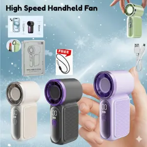 Kipas Mini Genggam Portabel LED Type-C X688 Handheld Super Mini Outdoor Ultra-Portabel 107g 16.900 RPM 7.9 m/s 6 Kecepatan Baterai 3000mAh Tahan Lama Kabel Adaptor Baterai Fan