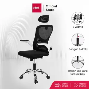Deli Office Chair / Kursi Kantor / Kursi Kerja Jaring Dengan Senderan Kepala E4930 furniture sandaran