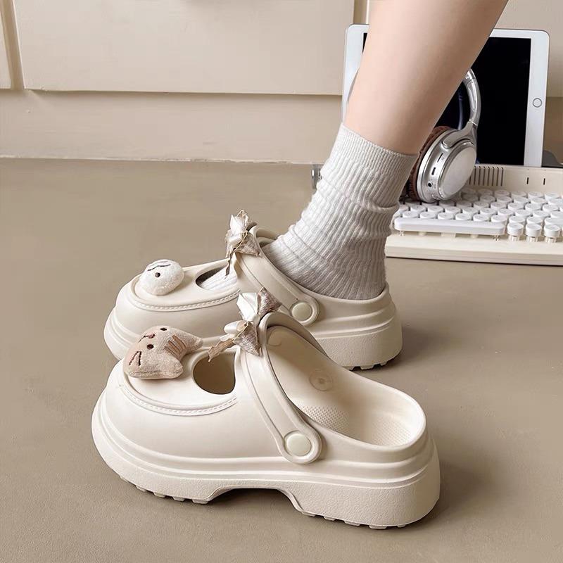 Product Introduction of Dép sục nữ phối nơ hình ChiPi đáng yêu, dép sục nữ đế cao gồm 3 màu 18