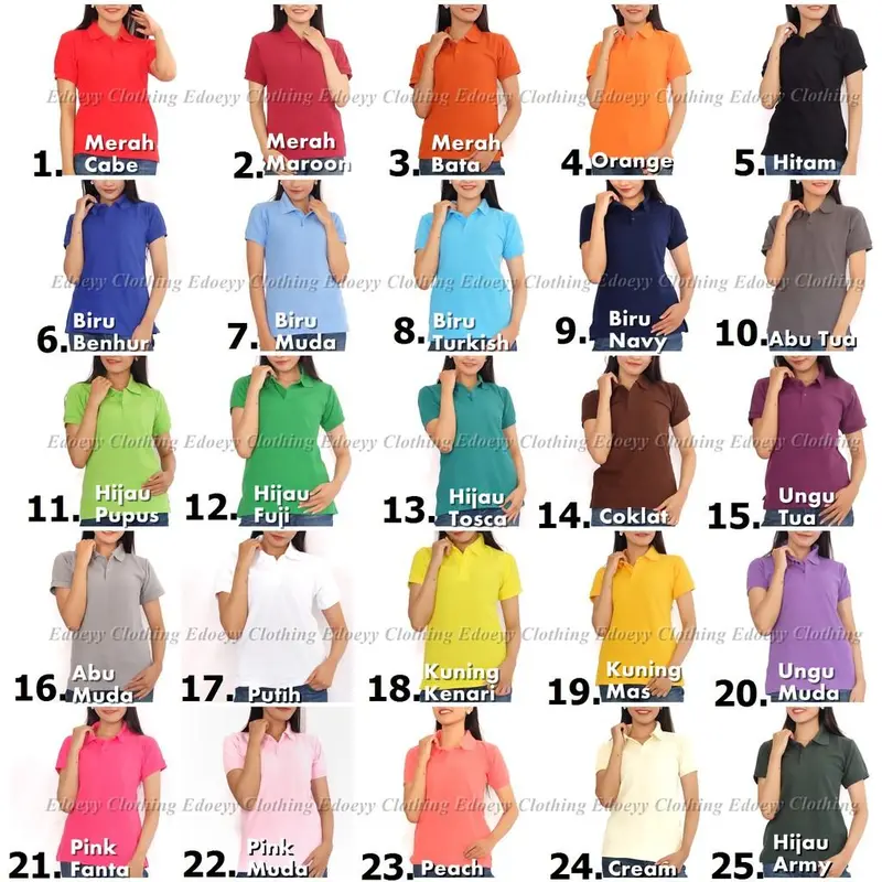 Baju Kerah Berkerah Cewek Kaos Polo Wanita 4