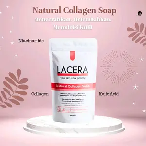 Lacera Bar Soap Brightening Collagen 100g Sabun Mandi Batang Wangi Tahan Lama Menyamarkan Bekas Luka Area Memutihkan Badan Wajah