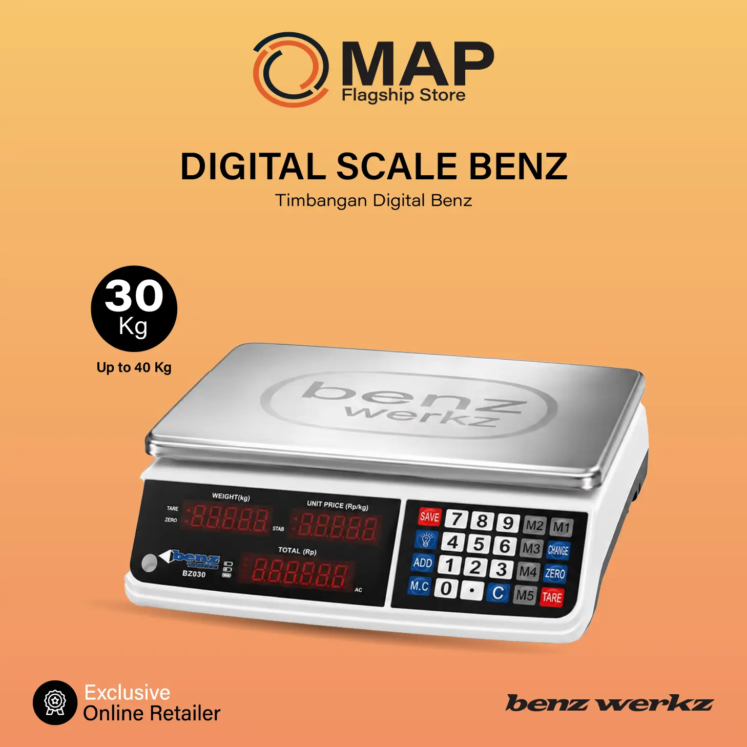 Timbangan Digital Benz BZ 030 30kg - 40kg / Barang Buah Sayur Laundry