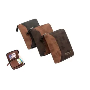 MB081- DOMPET LIPAT ZIPPER  MEMBENSE WADAH KARTU UANG KERTAS PREMIUM WALLET KULIT ATM KARTU MINI PRIA WANITA ID