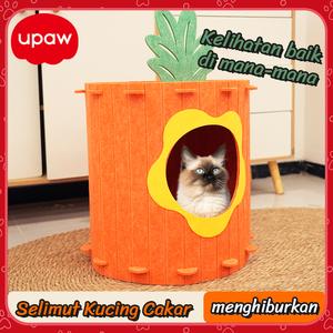 【upaw】Rumah Kucing, Reka Bentuk Rumah Lobak Kucing, Khemah Kucing, Terowong Kucing, Mainan Kucing, Boleh Tanggal, Rumah Haiwan Kesayangan bakul kucing tidur rumah kucing,rumah kucing indoor,cat house,rumah kucing murah taman kucing tempat outdoor