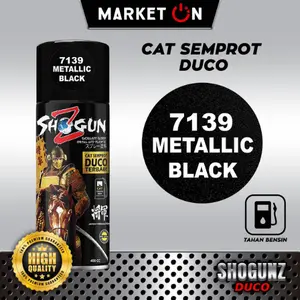Shogun Z Duco - 7139 Metalic Black I Cat Semprot Warna Metalik Hitam I Cat Duco 300CC 400CC I Cat Metallic I Spray Paint I Finishing Glossy I Semprotan Cat Tahan Bensin BBM I Aerosol Paint I Pilok Pilox I Coating Serbaguna untuk Body Motor,Logam
