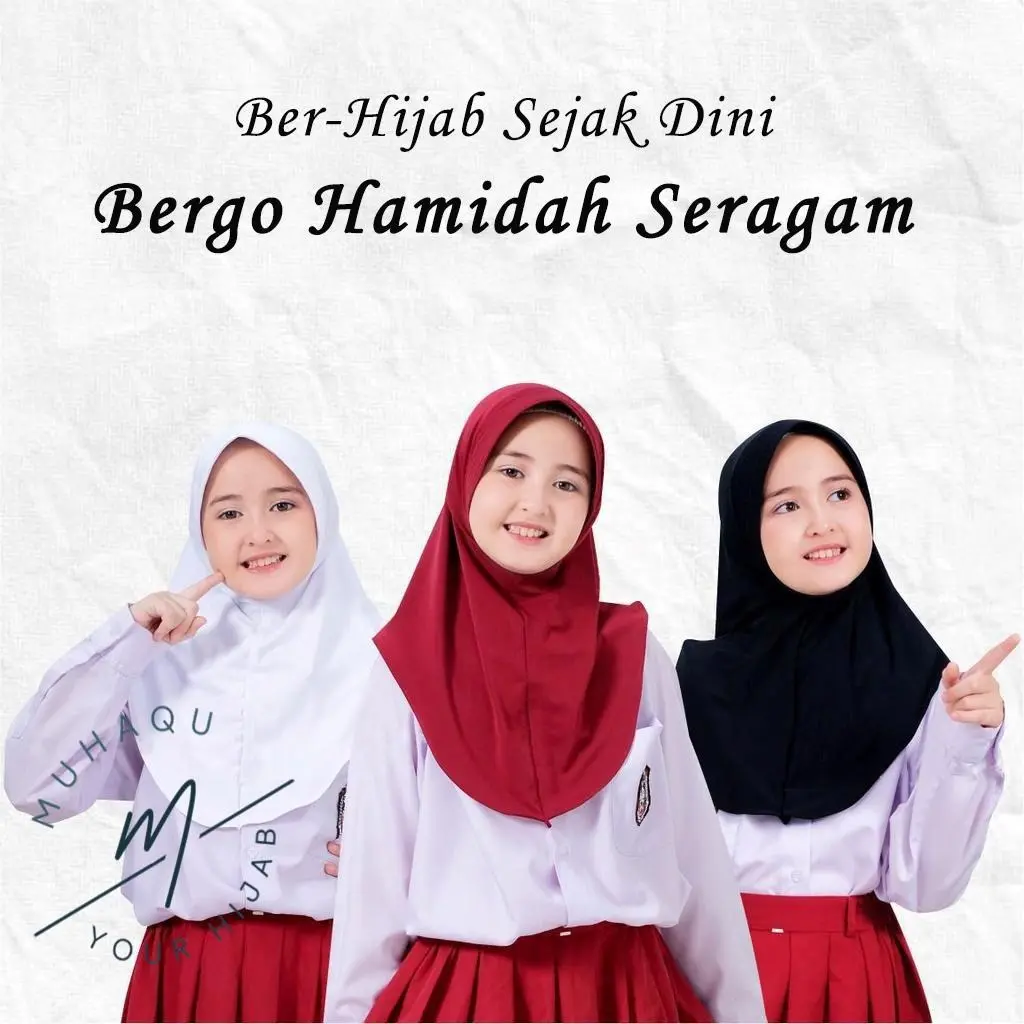 Jilbab Sekolah Polos Hijab Hamidah Anak SD SMP SMA Hijab Sekolah Terlaris Kerudung Anak Sekolah Instan Bergo Hamidah Jersey Premium Jilbab Anak Instan Bergo Hamidah Seragam Muslim