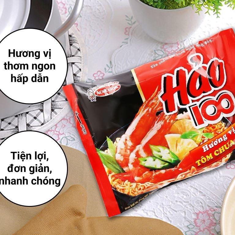 Thùng 30 gói mì Hảo 100 tôm chua cay 65g