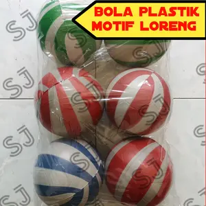 bola plastik motif loreng / bola sepak plastik isi 6pcs