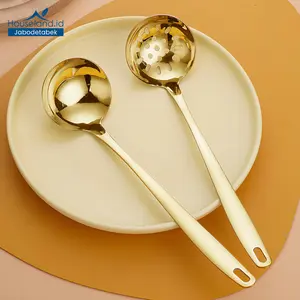 Gold Stainless Soup Ladle Strainer Centong Sup Sendok Kuah Saringan HotPot Warna Emas
