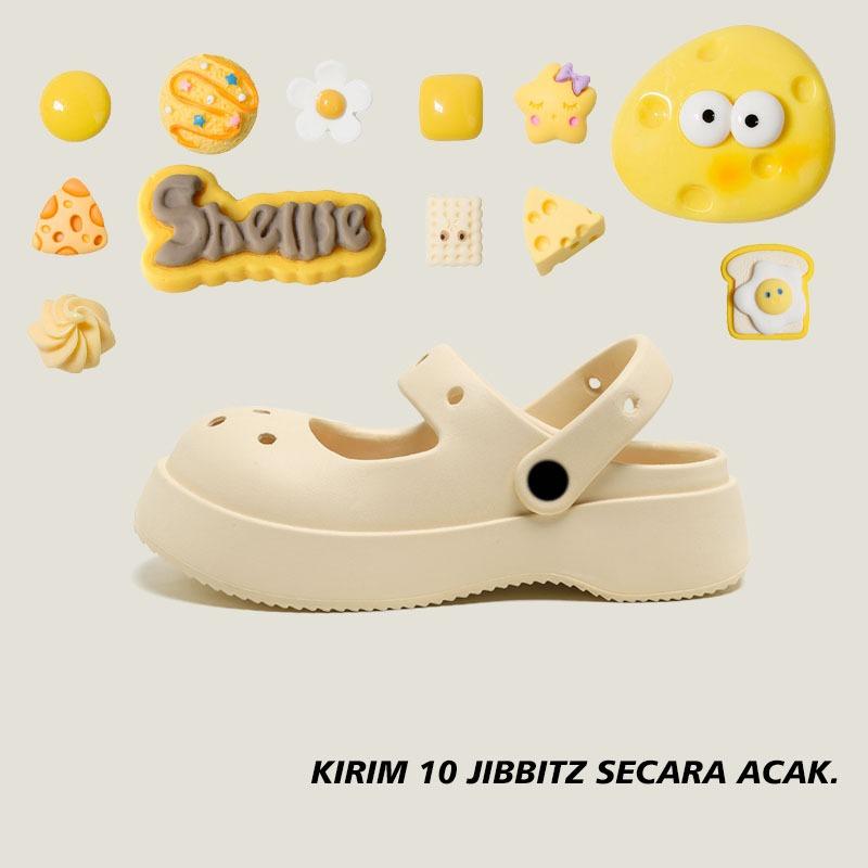 Product Introduction of Komin Sendal Mary jane Sendal Wedges Sandal Baim Wanita DIY Terbaru Slip On Import Sendal Medis Anti Air Sandal Platform Anti Slip 31