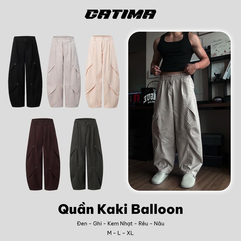 [ DEAL MỞ BÁN ] Quần Kaki Ống Rộng Balloon Nam Nữ Streetwear Catima