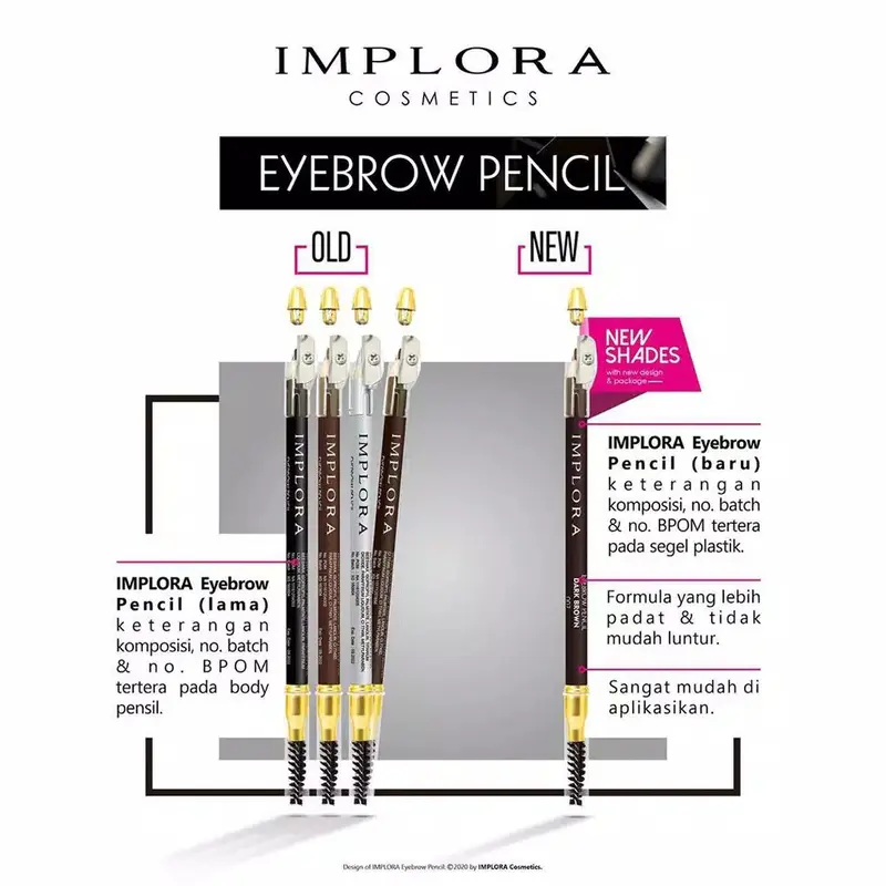 [BPOM] IMPLORA Eyebrow Pencil 2.5g | Soft Brow | Eye Pensil Alis Serut Rautan 1