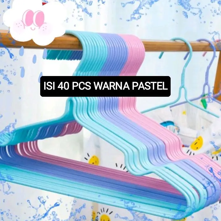 ISI 40 PCS!!! HANGER KAWAT/GANTUNGAN BAJU ANTI KARAT stainless promo Jaket Multicoloured jas lemari baju