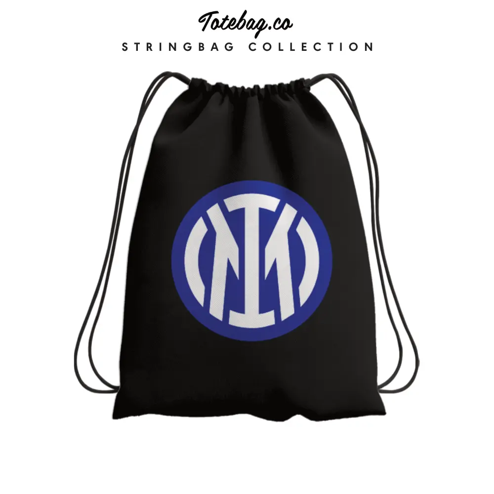 Tas Serut Sablon Pria Wanita - Motif Logo Bola - Parasut Nylon 38cm x 30cm - Unisex/Sekolah/Olahraga