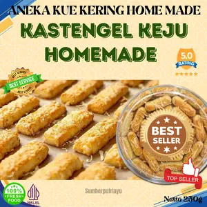 KUE KERING KASTENGELS KEJU FRESH OVEN HOMEMADE Kemasan Toples 250g Kue Kering Lebaran Cemilan Toples Cookies Halal Best Seller