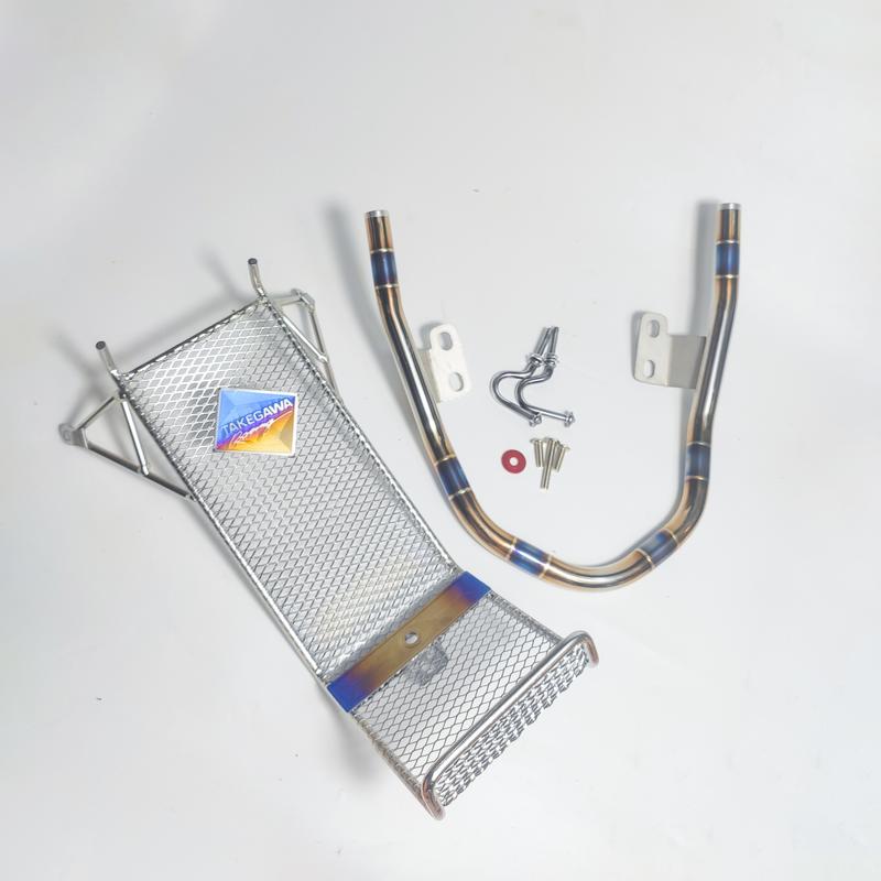   Tặng 2 móc treo đồ INOX  COMBO Baga lưới xiken + Tay Xách Khò màu inox 304 lắp xe wave alpha 50 100 110cc RSX cực chất Phụ Kiện Phụ Tùng Xe cảng sau wave  2024❤️ 