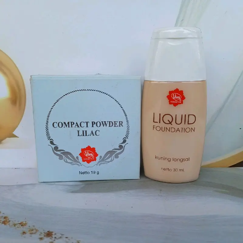 PAKET VIVA LIQUID FOUNDATION+COMPACT POWDER Set Kosmetik Wajah 2