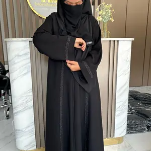 Abaya aleena/abaya khas saudi lokal bahan saphire jetblack by alhayat