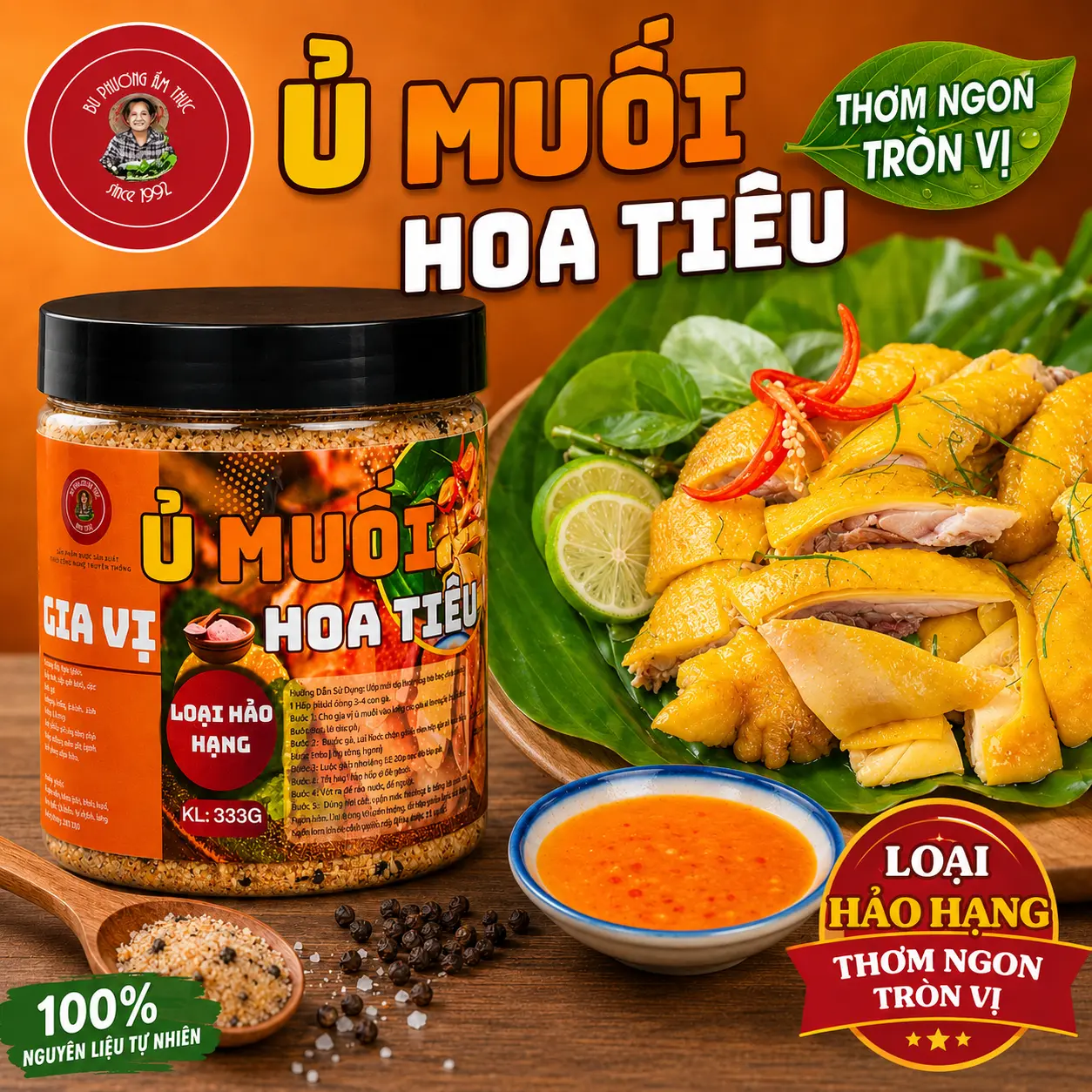 Bột Gia Vị Ủ Muối - Thương Hiệu Bu Phương Ẩm Thực (Làm Gà, Tai Heo, Bắp Heo Ủ Muối)