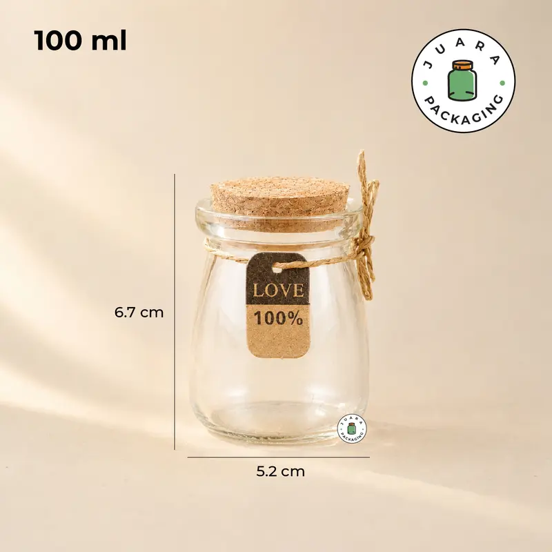Jar Kaca 100ml 150ml 200ml Botol Kaca Glass Bottle Wish Jar Tutup Gabus 100 ml 150 ml 200 ml