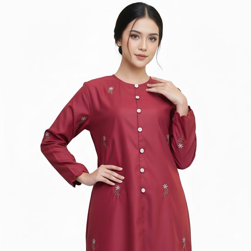 One Set Kurung Melayu Alena Toyobo Bordir Set Fashion Muslim Wanita Terbaru Baju Kurung Malay Bordir