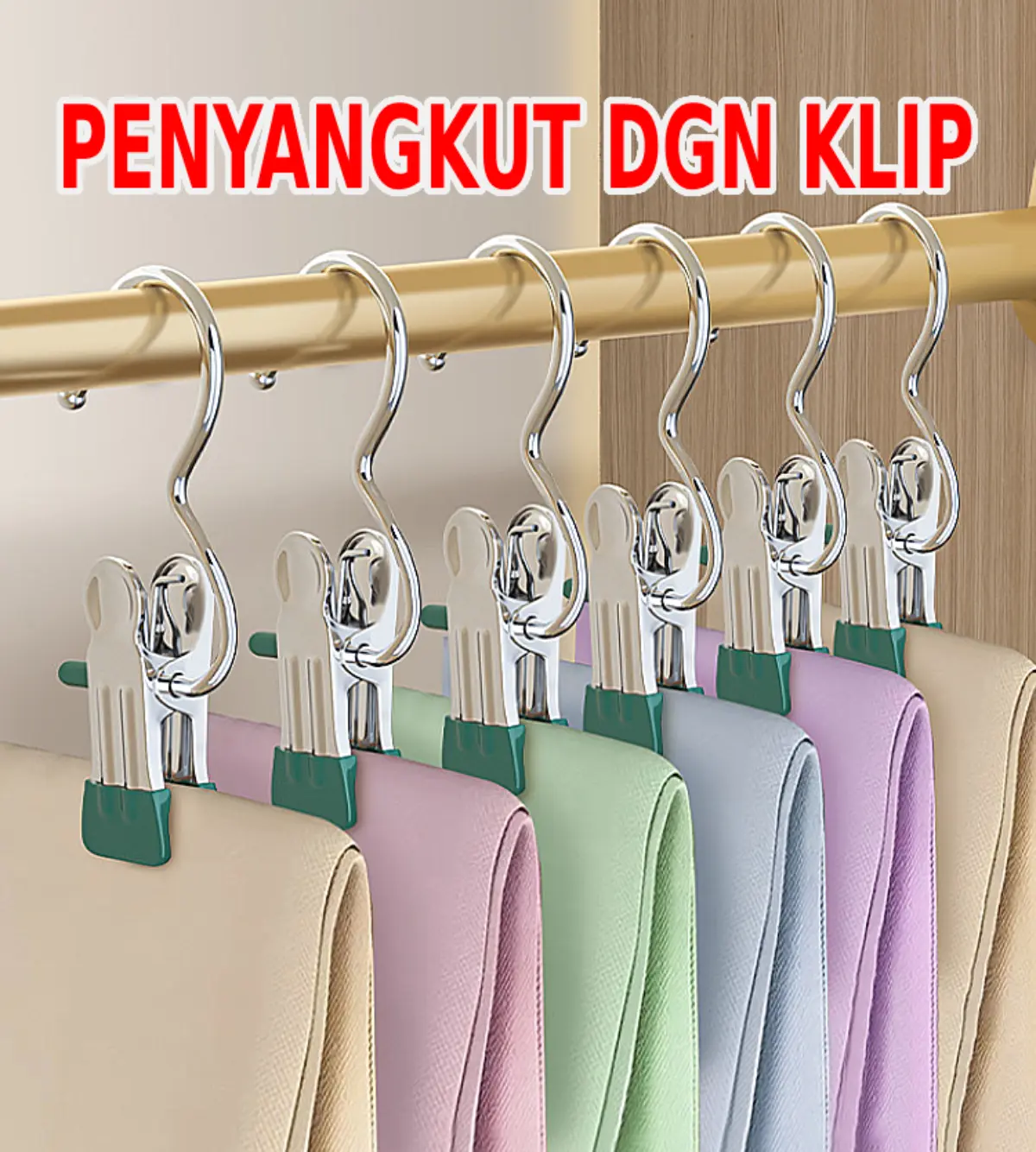 Multipurpose Anti Rust Clip Space Saving Hanger Baju Tuala Pakaian Seluar Socks Stokin Underwear Cloth Shirt Clothes Hat Pants Hanging Travel Hook Penyangkut Dengan Klip Raya Ramadan Hanger Tudung Shawl Bawal Jamuan Tanpa Karat